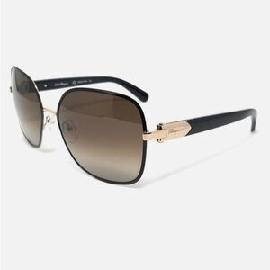 Salvatore Ferragamo Black and gold Designer Women's Sunglasses
